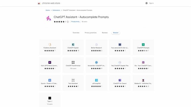 ChatGPT Assistant - Autocomplete Prompts