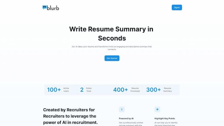 CV Blurb