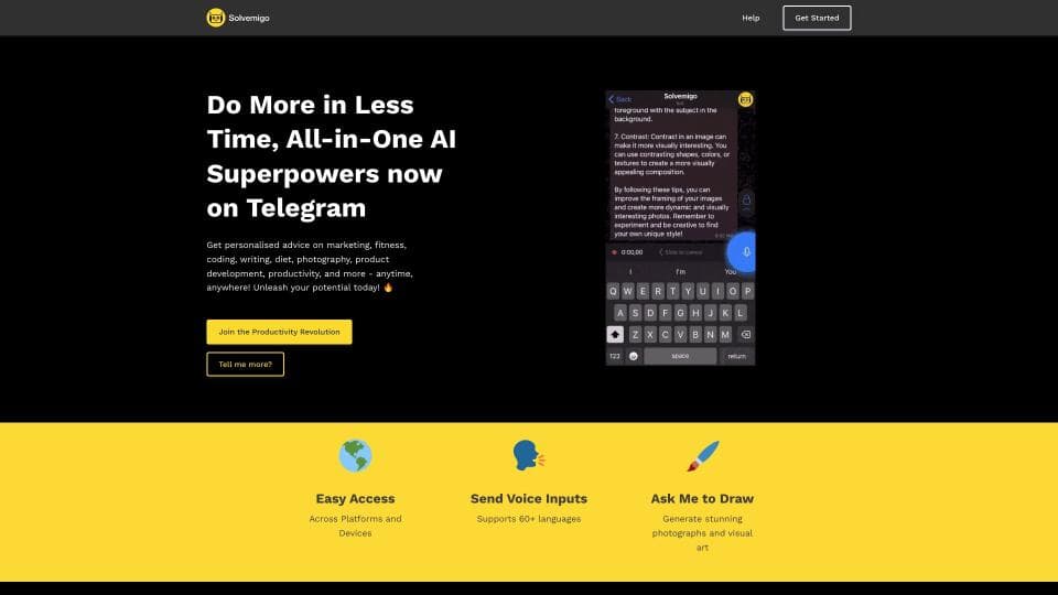 Solvemigo - ChatGPT for Telegram